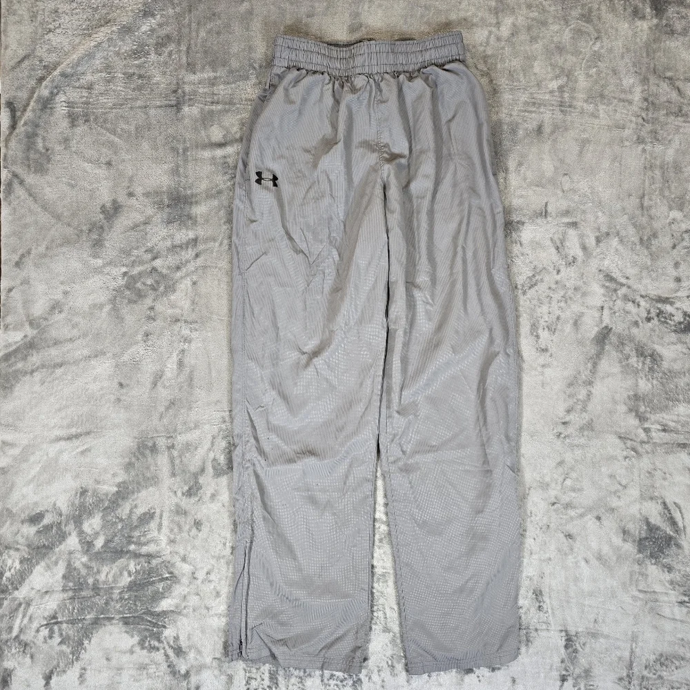 Y2K Under Armour Woven Track Wind Pants Size Medium Gray - Picture 2 of 7